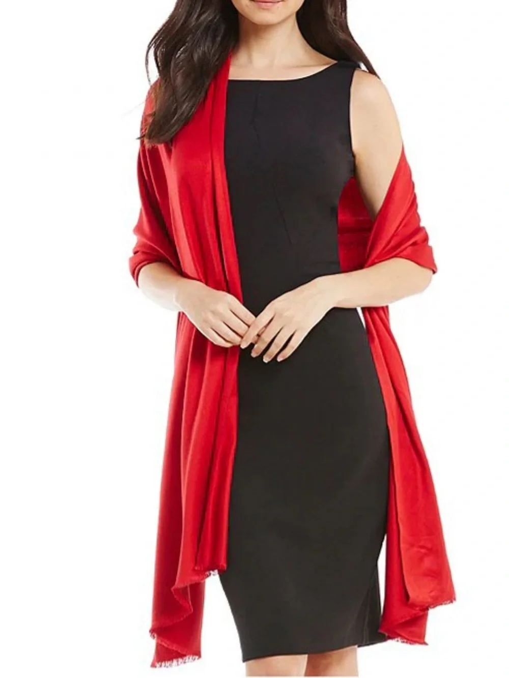 Vince Camuto Vibrant Red Wrap Scarf / shawl, viscose size 80”x 26”